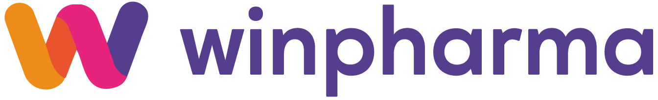 logo-wph le logo winpharma écrit en violet rose et orange sous fond blanc proxyphar
