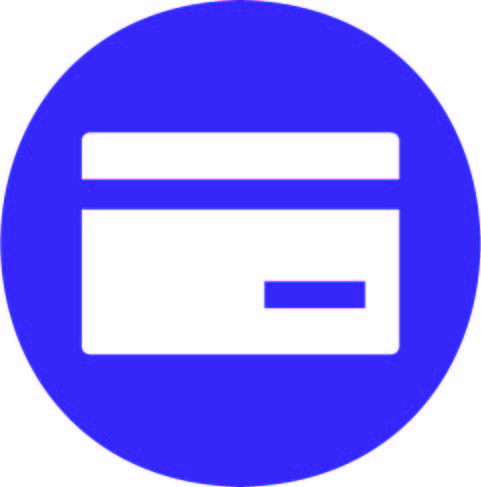 une carte violet avec un fond blanc qui représente le système de fidélité, c'est à dire pas de carte de physique tout est informatisé.