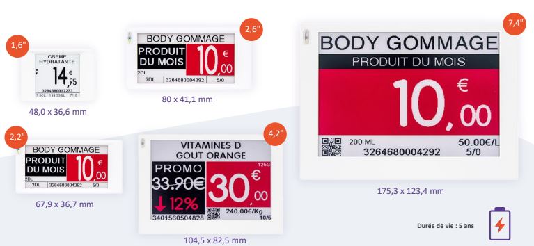 étiquettes électroniques 4 types de formats d'étiquettes électroniques