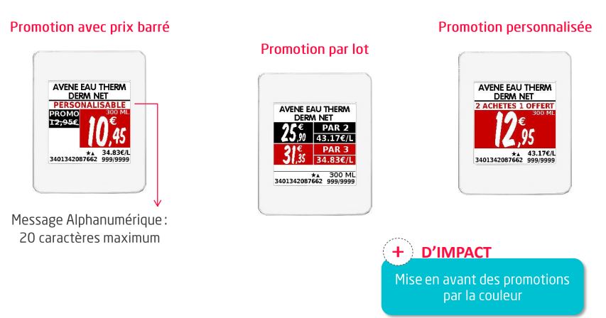 étiquettes électroniques avec des promotions personnalisée 