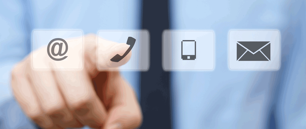 Contactez proxyphar sous fond bleu avec un mail, un telephone fixe et portable
